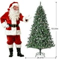 thumbnail image 3 of 4.5/6/7.5/9 Ft Pre-Lit Flocked Artificial Christmas Tree with Pine Cones & Berry Accents, Full Natural Hinged B-ranches, Premium Xmas Tree for Home Office Party Holiday Decor, 3 of 9