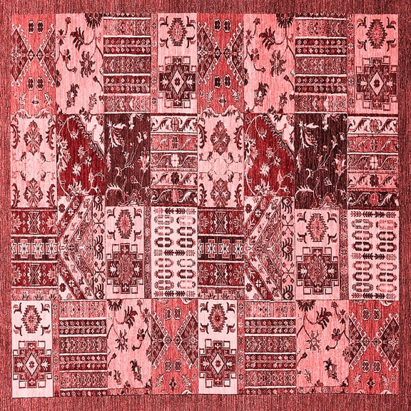 Ahgly Company Indoor Square Southwestern Red Country Area Rugs, 8' Square