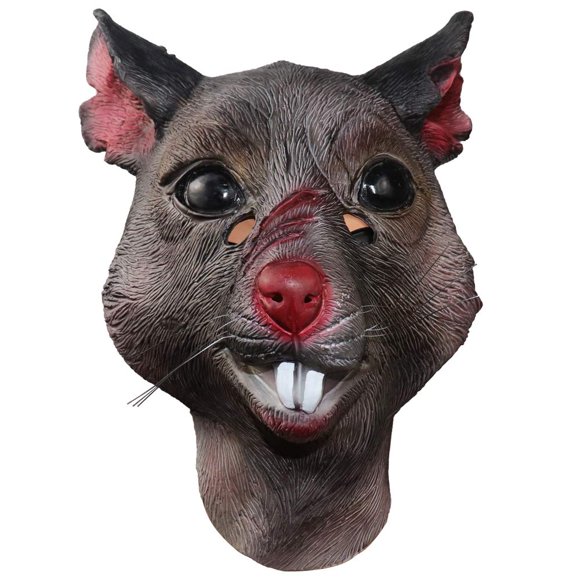 Disfraz de látex para Halloween de Mask Mokry Party con cicatriz y cabeza de rata