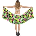 thumbnail image 4 of HAPPY BAY Women's Beachwear Summer Pareo Bikini Beach Wraps Skirt Mini Sarong Coverups Swimwear Swim Cover ups for Women One Size Taffy, Floral Hibiscus, 4 of 4