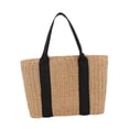 thumbnail image 3 of Bolsa de mano tejida a mano con asa, bolsa portátil para playa de verano y actividades al aire libre B, 3 of 8