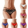 thumbnail image 3 of Gibobby Paquete de Tanga para dama Bragas sexis para mujer, tangas de encaje, lencería de G para mujer, bragas sexis, tangas de cintura(Rosa caliente,Talla única), 3 of 4