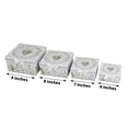 thumbnail image 3 of Efavormart Set of 4 White Green Floral Nesting Gift Boxes With Lids, Square Stackable Heavy Duty Cardstock Keepsake Boxes, Cupcake Dessert Display Stand - 6",7",8",9", 3 of 5