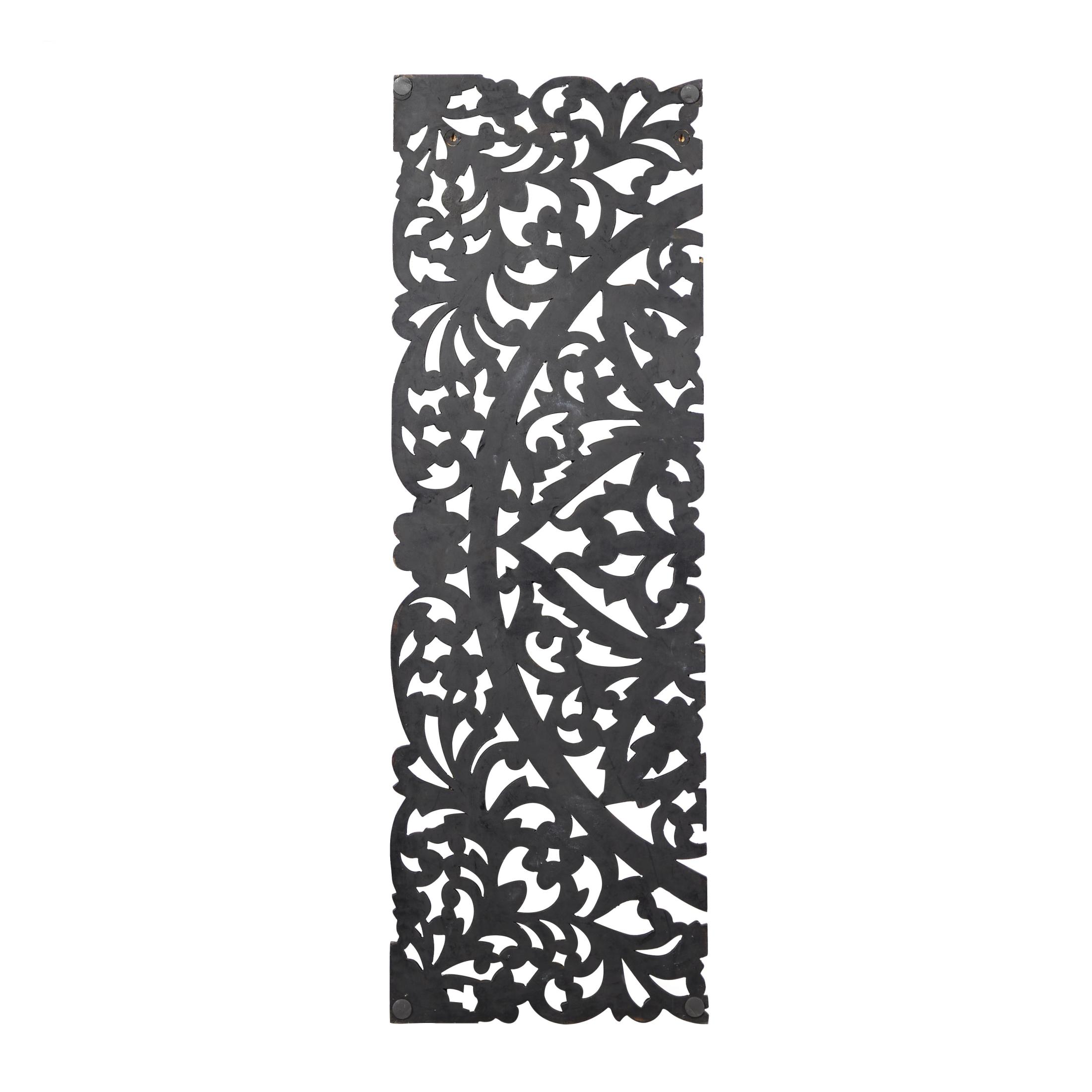 DecMode Brown Wooden Handmade Intricately Carved Floral Wall Decor (3 Count)