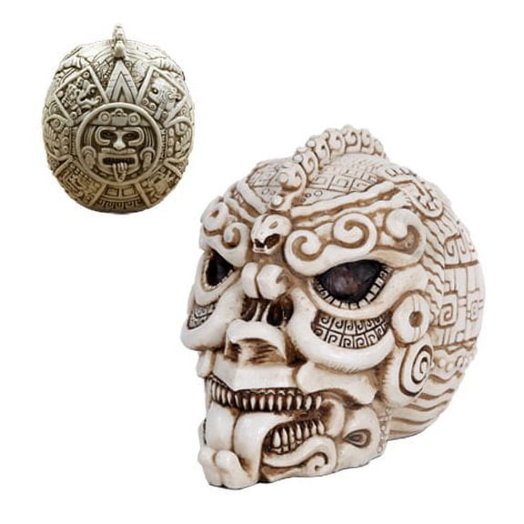 Aztec Mexica Skull Fierce Figurine Made of Polyresin