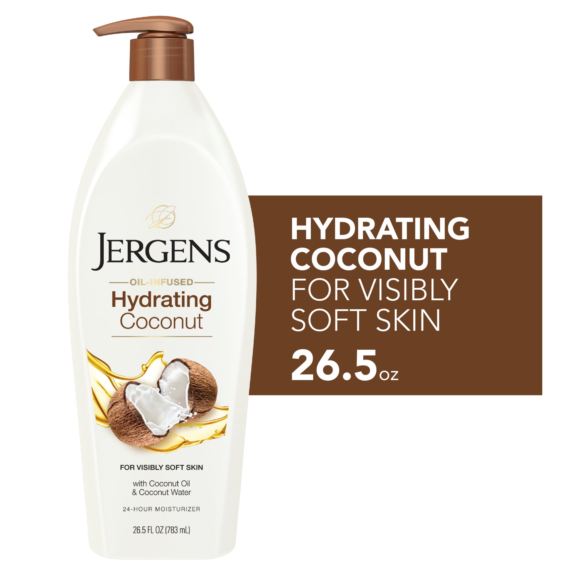 Jergens Hand and Body Lotion, Hydrating Coconut Body Lotion, 26.5 Oz
