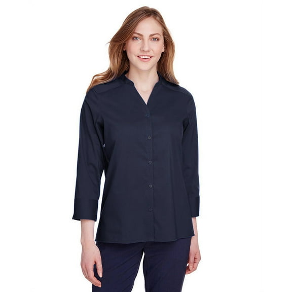 Devon & Jones DG560W Ladies' Crown Collection Stretch Broadcloth 3/4 Sleeve Blouse