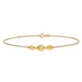 thumbnail image 4 of Auriga 14K Yellow Gold Fancy Link Anklet 9inch for Women, 4 of 6