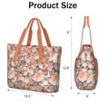 thumbnail image 3 of Tote Bag for Women - Pioneer Flower Shoulder Bag - Large Utility Work Duffle Bag with Zipper Handbag for Travel, Work, Sprots, 3 of 5