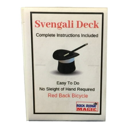 Rock Ridge Magic Svengali Deck Trick, Different Force Cards (Red, 2 Pack (4 Decks))