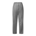 thumbnail image 4 of Fulijie Solid Color Leisure Plus Pants for Women, Size XS-6XL, Big&Tall, Gray, Women Fashion Solid Color Cotton Flax Elastic Long Pants Beach Leisure Trousers, 4 of 6
