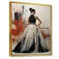 Designart "Chic Dress in Red, Black, and White" Fashion Framed Wall Art