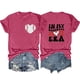 thumbnail image 1 of Camisetas de Manga Corta para las Mujeres Carta Impresa Doble Cara Suelta Tee, Casual Vintage Verano Top Mujeres, 1 of 3