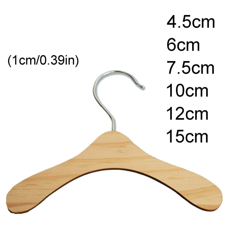 10Pcs Practical Non Slip Wooden Dolls Clothes Hangers Dress