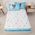 thumbnail image 4 of Castle Fairy Kwaii Bow Black Kawaii Princess Zipper Twin Comforter Sets with Fitted Sheet and 2 Pillowcases,Glittery Diamond Background Zipper Bedding Set,Cyan Sky Silver,4-Piece, 4 of 6