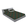 thumbnail image 2 of Ambesonne Ethnic Fitted Sheet & Pillow Sham Set, Retro Shape, Queen, Coral Teal Black, 2 of 2