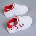 thumbnail image 6 of uikmnh Toddler White Leather Sneakers Double Hook & Loop Casual School Shoes with Breathable Perforations Size:4-4.5 Years, 6 of 8