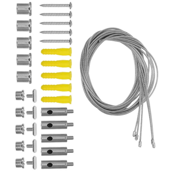 OFFIGAM 5 Sets Of Lighting Light Suspension Cables Kit Silver Modern Design For Living Room