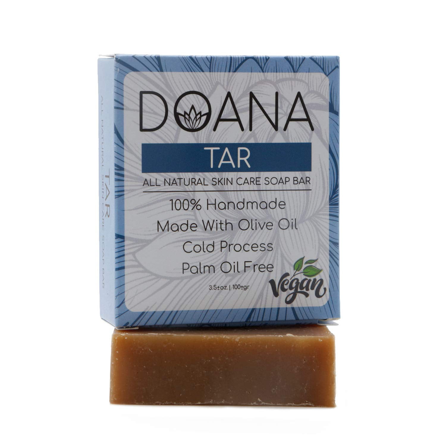 Tar Soap Bar VEGAN With Olive Oil and Coconut Oil, Palm Oil Free