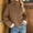 Coffee, variant on WIZUTIZ Women's Solid Color Button Front Jacket Turn Down Collar Long Sleeve Loose Casual