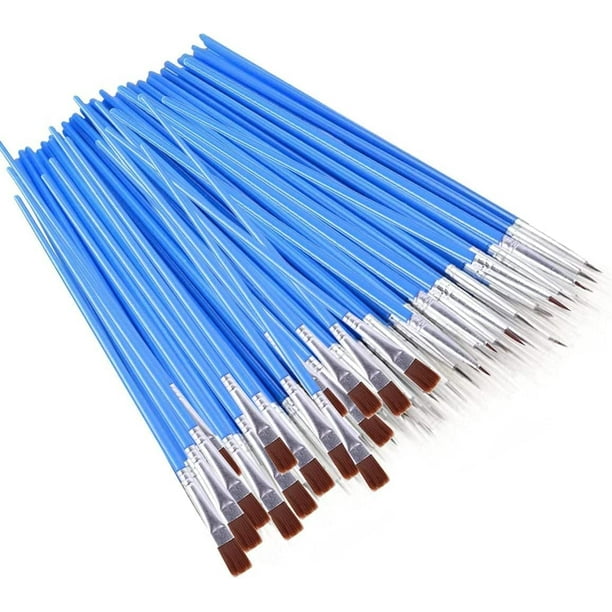 Set of 60pcs Paint Brushes, Round Flat Small Paint Brush Bulk for