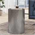 thumbnail image 3 of JERFIT Industrial Round End Table, Hammered Metal Side Table for Living Room, Small Accent Table with Iron Frame, No Assembly Required, Silver Finish, 3 of 7