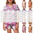 thumbnail image 3 of Leey-World Halloween Pjs Girls Pajama Set With Cute Print Home Short Sleeve Shorts Pajama Set Pjs for Girls 2T 3T 4T 5T 6T 7T 8T, 3 of 5