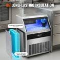 thumbnail image 6 of VEVOR 110V Commercial Ice Maker 300lbs/24h, 88lbs Bin, ETL Approved, Clear Cube, Advanced LCD Panel, SECOP Compressor, Air Cooled, Blue Light, Electric Water Drain Pump, Water Filter, 2Scoops, 6 of 9