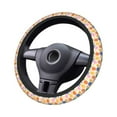 thumbnail image 4 of Elastic Steering Wheel Cover, Groovy Daisy Flowers Stretch Thickening Car Steering Wheel Cover Women Men, Steering Wheel Protector Universal 15 in, 4 of 7