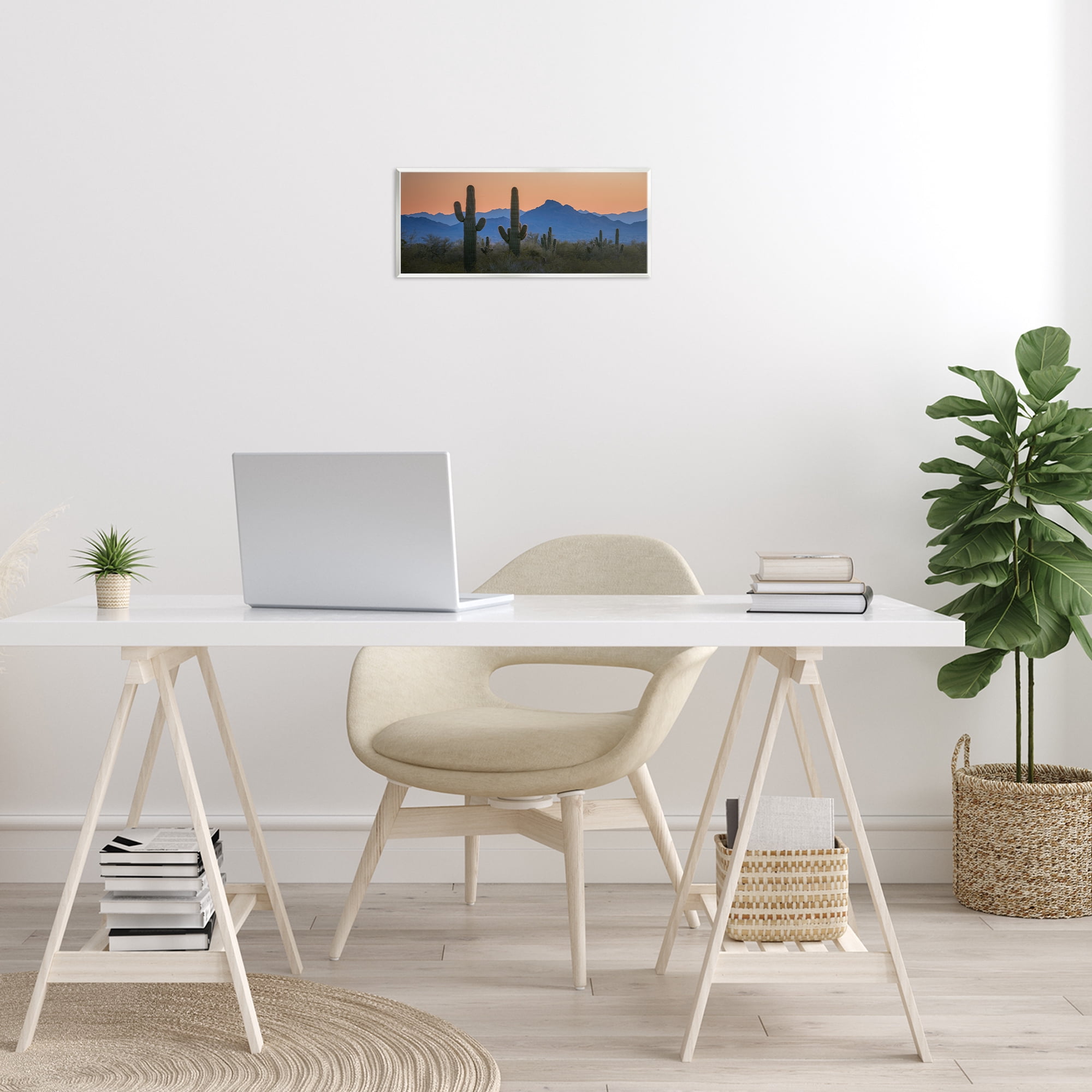 Stupell Industries Contrasting Desert Sunset Landscape & Nature Photography Unframed Art Print Wall Art, 17 x 7