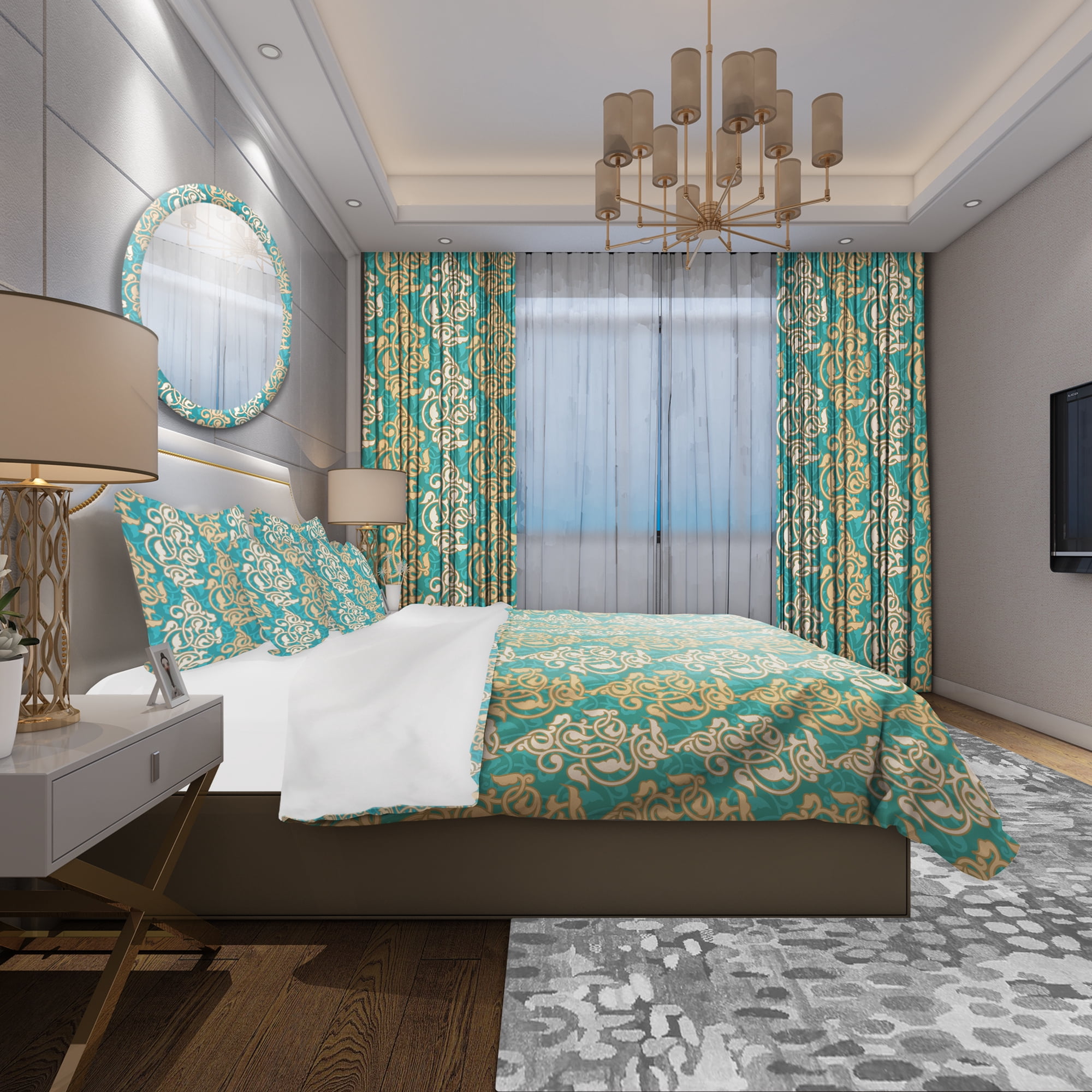 Designart 'Arabesque Pattern' Oriental Duvet Cover Set