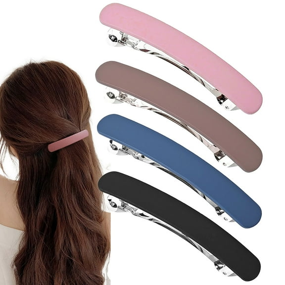Hair Clips Barrettes for Women 4Pcs Matte Barrettes for Thin Fine Hair Flat Hair Clip French Barrette Hair Clips-Style 1