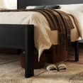 thumbnail image 4 of Allewie King Size Bed Frame, Heavy Duty Metal Platform Bed with Wooden Headboard & Footboard, No Box Spring Needed, Black Oak, 4 of 9