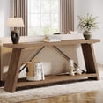 thumbnail image 4 of Tribesigns 70.9" Extra Long Sofa Table Behind Couch, Wood Console Table for Hallway, Natural Brown, 4 of 8