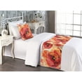 thumbnail image 2 of Poppy Bed Runner Set, Watercolor Style Delicate Floral Boho Pattern Romance Feels Print Neutral, Decorative Bedding Scarf & a Pillow Sham for Hotels Homes, Twin, Dark Coral Vermilion, by Ambesonne, 2 of 3