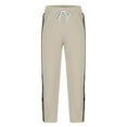thumbnail image 5 of ZQUUVOU Mens Athletic Pants Solid-Color Loose Casual Pocket Drawstring Elastic-Waist Full Length Pants Beige, 5 of 6
