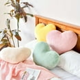 thumbnail image 5 of Beige Heart Pillows, Cute Heart Decorative Pillow, Heart Shaped Throw Pillows for Bed, Faux Rabbit Fur Plush Hoom Decor Pillow Cushion for Chair Sofa Living Room (Mini 12.9" x 9.8"), 5 of 11