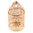 thumbnail image 3 of Electroplated Metal Birdcage Shape Tea Candle Holder Home Light Candle Holder B-Rose Gold, 3 of 8