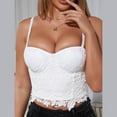 thumbnail image 5 of JXYMS Tank Top for Womens Corset Top Bustier Corset Top Tight Fitting Corset Tank Top Suspender Top Solid Short Fashion White 16-18, 5 of 7