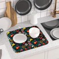 thumbnail image 6 of Colorful Flowers Dish Drying Mat - Spring Floral Microfiber Drying Pad 16 x 18 Inch Leaves Dish Mat Reversible Dish Drainer Mats Countertops Protector Pad, 6 of 6
