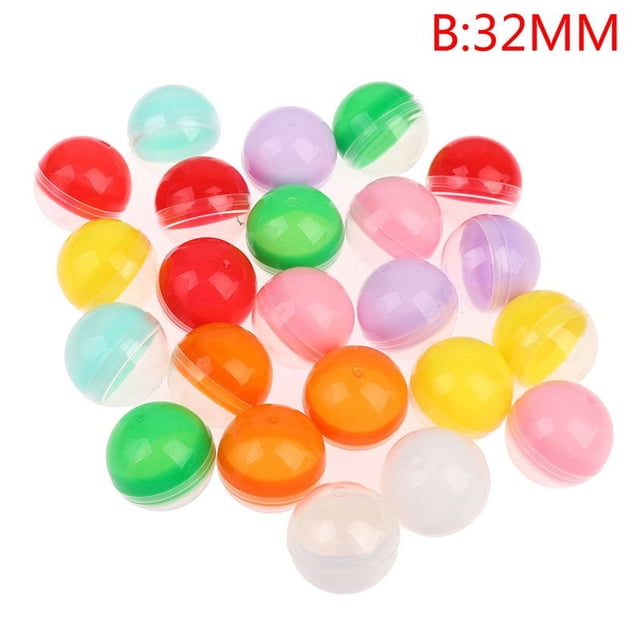 100Pcs Plastic Empty Toy Vending Capsules Half Clear Half Color Ball