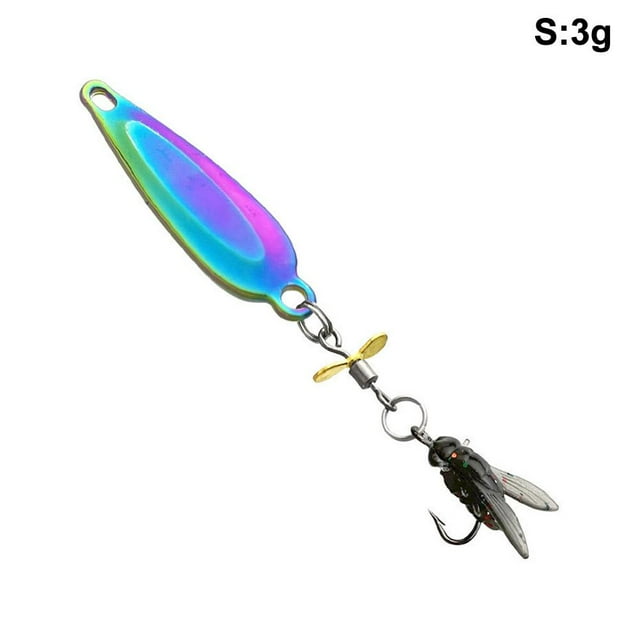 3Pcs Spinner Spoon Metal Bait Micro Fishing Lure Small Sequins Copper Long Shot Baits For Bass