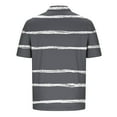thumbnail image 4 of ZCFZJW Athletic T-Shirts for Men Casual Striped Color Block Printed Summer Short Sleeve Button V Neck Henley Shirts Loose Regular Fit Cotton Tees Tops Gray XXXL, 4 of 5