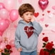 thumbnail image 5 of Sudadera con capucha y estampado de corazón de San Valentín, sudadera de manga larga para niños y niñas, chaqueta para niñas de talla mediana y grande., 5 of 7
