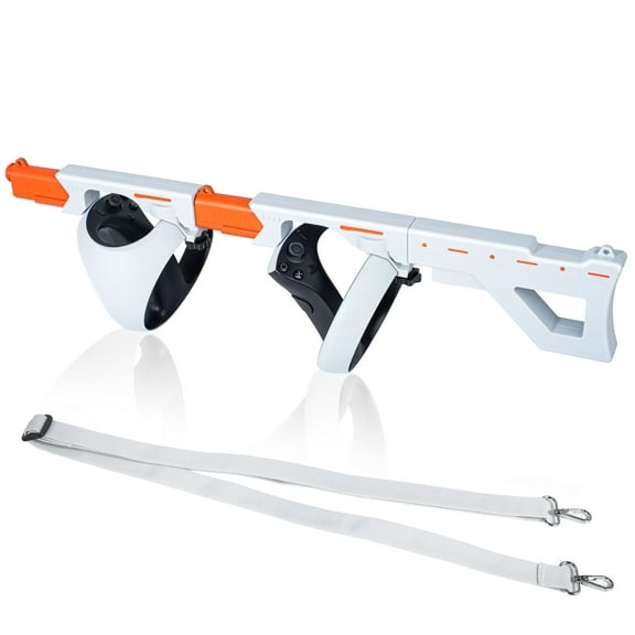 YUNLAZA Magnetic VR Gun Stock for PSVR2, 3-in-1 Changing VR Handle Accessories for Playstation VR2, Handle Attachment with Shoulder Straps for Enhance FPS Gaming Experience, White