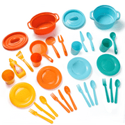 FOHUSH Play Dish Set 30Pcs Plastic Dishes House Kitchen Utensils Toy
