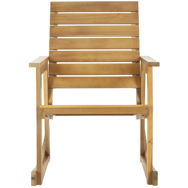 Hawthorne Collection Steel and Acacia Wood Rocking Chair in Teak Color