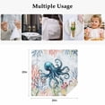 thumbnail image 5 of Cloth Napkins Set of 2 - 20x20 Inches, Coastal Nautical Octopus Washable Reusable Table Napkins, Oceans Corals Starfish Jellyfish Soft & Absortbent Dining Napkin for Party Wedding Hotel Restaurant, 5 of 8