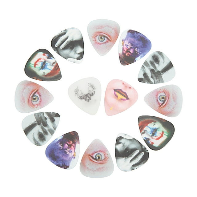 Guitare Plectrums, 13 Pcs Grand Cadeau Design Moderne Agréable Intonation Fournir Guitare Pics Calibre Moyen avec Sac pour Guitaristes pour Instrument de Musique