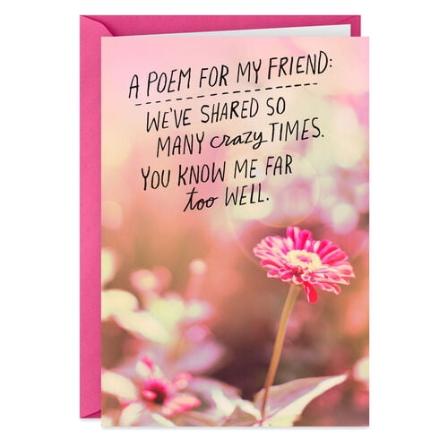 A Seat Next to Me in Hell Poem Funny Friendship Card 